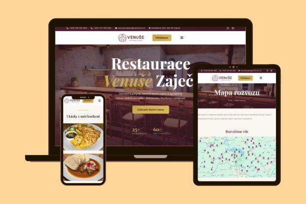 Tvorba profesionálního webu a komplexního objednávkového systému pro restauraci Venuše Zaječí